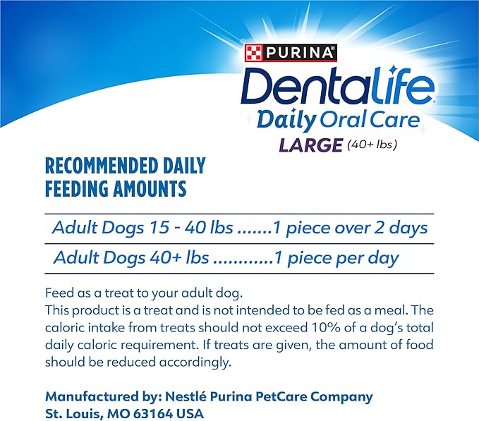 Dentalife Purina Daily Oral Care Large Dog Dental Chews Multipack - 30 ct. Pouches,(Pack of 4)