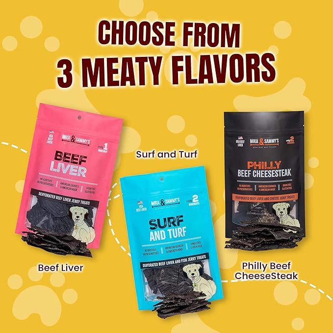 Mika & Sammy's Gourmet Beef Liver Jerky Dog Treats Made in The USA. (Beef Cheese 12 oz)