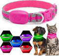 Flashseen LED Dog Collar, Light Up Dog Collar USB Rechargeable, Brightest Dog Lights for Night Walking, Adjustable Dog Collar Light for Dog Safety (Pink, X-Small)