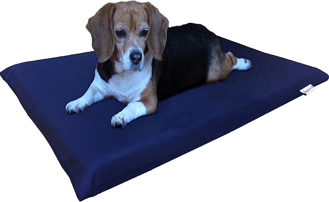 Dogbed4less Gel Memory Foam Dog Bed for Small to Medium Large Pet with Waterproof Internal Cover, 1680 Nylon Blue 34X27X3 Inches