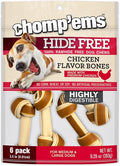 CHOMP 'EMS Chicken Hide Free Dog Chews - Rawhide Free Dog Treats - No Hide Alternative Chew Treat for All Life Stages, Bone, 3.5", 6 Count