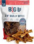 Big Lu - 2-4” Bully and Braided Bites, Variety Bag - 1 lb of 100% Grass-Fed Beef Chews for Small and Medium Dogs, Natural, Fully Digestible, Long-Lasting Treats