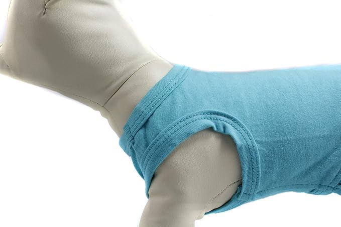 Pet Clothes Small Dog Clothing Blank Color Sport Dress T-Shirts Tee Dresses Tanks Top for Small Size Female Dogs Summer Spring Pet Costumes 100% Cotton (L, Turquoise)