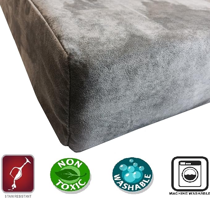 Dogbed4less Jumbo Extra Large Gel Infused Memory Foam Dog Bed with Microsuede Cover and Waterproof Liner, 55X37X8 Inches, Grey