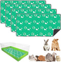 4 Pack Guinea Pig Bedding - Washable Guinea Pig Liners for Midwest Cage, Waterproof Reusable Pee Pads Super Absorbent Mats for Small Animals Pet Rabbit Bunny Hamster Rat (Green, 48 x 24 Inch)