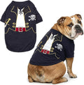Parisian Pet Captain Sparrow Dog Costume - 100% Cotton Black Dog Clothes for Large Dogs Boys - Lightweight Puppy Outfits - Funny French Bulldog Clothes - Pirate Pet Shirt - Stretchy T Shirt for Dogs