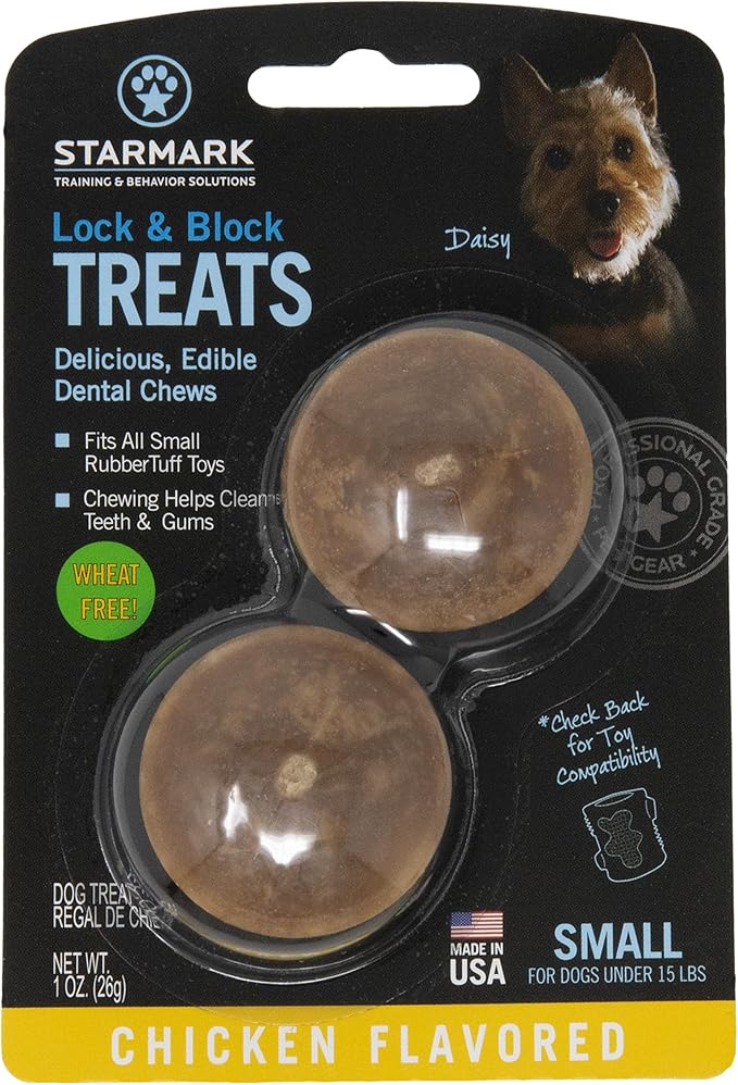 Starmark Lock & Block Chicken Dog Treat Small