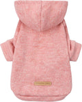Fitwarm Knitted Dog Hoodie Sweater, Winter Clothes for Small Dogs Boy Girl, Lightweight Pet Sweatshirt, Heather Pink, Small