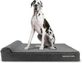 The Dog’s Bed Orthopedic Memory Foam Dog Bed with Headrest, Calming Surface – CertiPUR-Certified Foam, Plush Fabric, Grey Plush, XXL, 6-Inch
