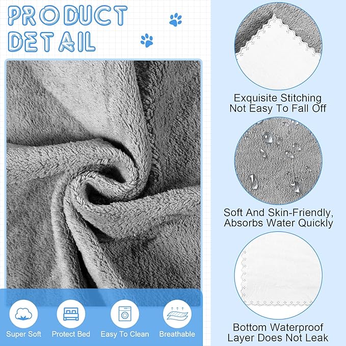 SmoothNovelty 5 Pcs Waterproof Guinea Pig Blankets Washable Small Animal Pee Pad Pet Blanket Sleep Bedding Mats Absorbent Guinea Pig Cage Liner Reusable Pet Sleep Pad(Soft Color,18" X 24",Classic)