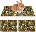 Glittme 2Pcs Bunny Bed Rabbit Bed for Indoor Cage Soft Guinea Pig Bed Fleece Mat Pad Warm Small Animal Bedding Accessories for Hamster Ferret Washable Non-Slip Rabbit Hide House Liner