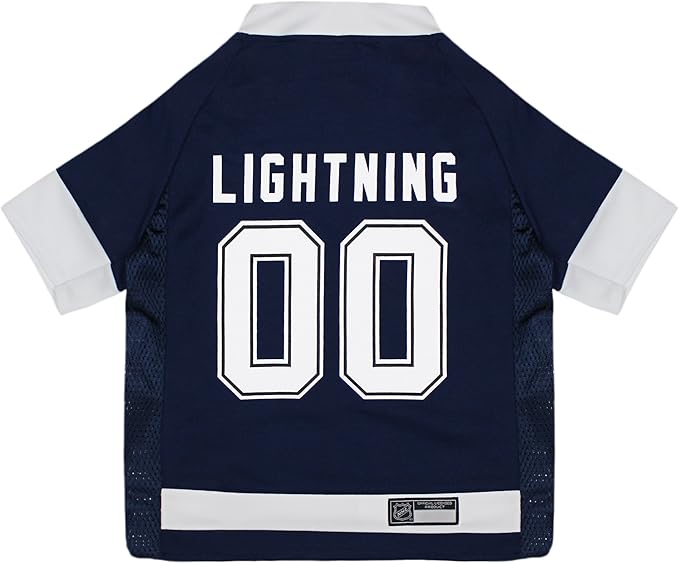 Pets First NHL Tampa Bay Lightning A Premium Big Jersey for Dogs & Cats, Blue, XX-Large, NHL Pet Jersey (LTG-4006-XXL)