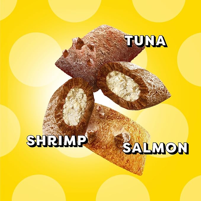 Temptations Cat Treats MixUps Surfer's Delight, Tuna, Shrimp, Salmon Flavor, Crunchy and Soft Cat Treats, 16 oz. Tub