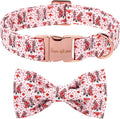 Unique Style Paws Christmas Dog Collar with Bow Red Pink Elk Cotton Puppy Collars for Small Medium Large Dogs