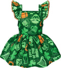 Fitwarm St Patricks Day Ruffle Dog Dress, Lucky Dog Clothes for Small Dogs Girl, Funny Pet Outfit, Green, Orange, XS