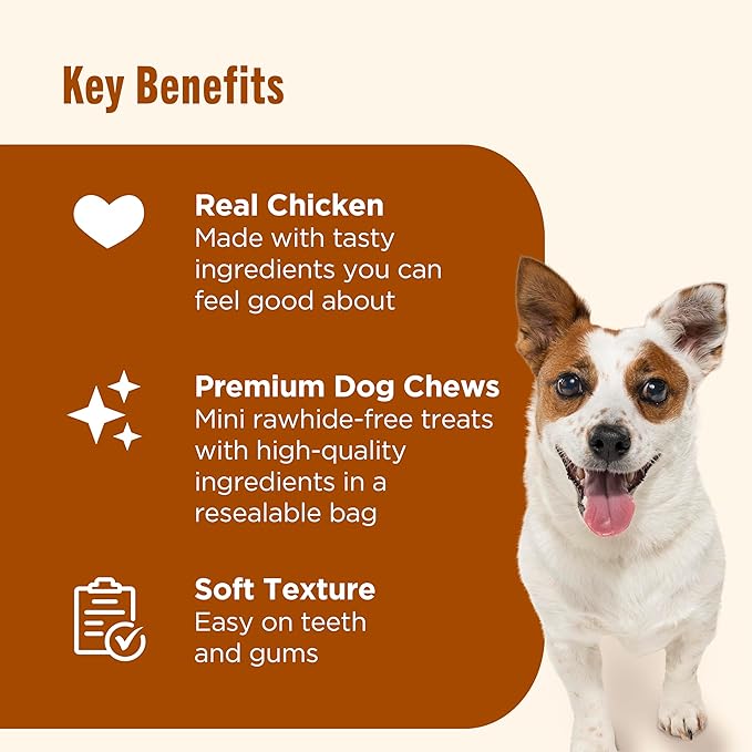 Nutrish Soup Bones Minis Premium Dog Chews with Real Chicken & Veggies, 16 Chews (Rachael Ray) (Pack of 6)