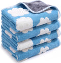 Reginary 4 Pcs Waterproof Guinea Pig Blankets Washable Small Animal Fleece Bedding Guinea Pig Cage Liners Reusable Training Pads Pet Pee Pad Sleep Mat for Hamster (White Clouds,12 x 12 Inch)