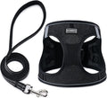 BOOMIBOO Dog Harness with Leash Set, No Pull Adjustable Reflective Step-in Puppy Pet Vest Harnesses for Small Medium Large Dogs and Cats,Black M