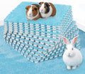 BNOSDM 12Pcs Guinea Pig Plush Pads, Reusable Rabbit Sleeping Floor Mats with Edging, Washable Guinea Pig Fleece Cage Liners, Soft Warm Bunny Bedding, Cage Pad for Small Animals (11.8", Blue)