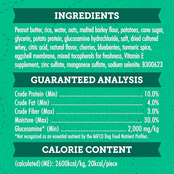 Zuke’s Hip and Joint Support Dog Treats for Adult Dogs, Senior Dog Treats Made with Real Peanut Butter and Oats, 16 oz. Resealable Pouch - 16 oz. Bag