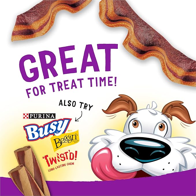 Purina Beggin' Strips with Real Meat Dog Treats,with Bacon and Peanut Butter Flavor - 26 oz. Pouches,(Pack of 4)