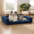 Bedsure ComfyFleece™ Orthopedic Dog Beds for Extra Large Dogs, Waterproof Memory Foam XL Pet Bed with Sides, Non-Slip and Egg-Crate Foam Big Dog Couch Sofa with Washable Corduroy Cover, Blue