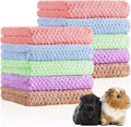 Reginary 10 Pcs Guinea Pigs Blankets Hamster Fleece Cage Liners Coral Fleece Quick Dry Soft Blankets Bedding Guinea Pig Accessories for Cat(12 x 12 Inch,Colorful)