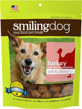 Herbsmith Smiling Dog Treats - Soft and Chewy Dog Treats for Senior Dogs - Dog Training Treats Turkey, Flax, and Cranberry Treats for Dogs - 8 oz