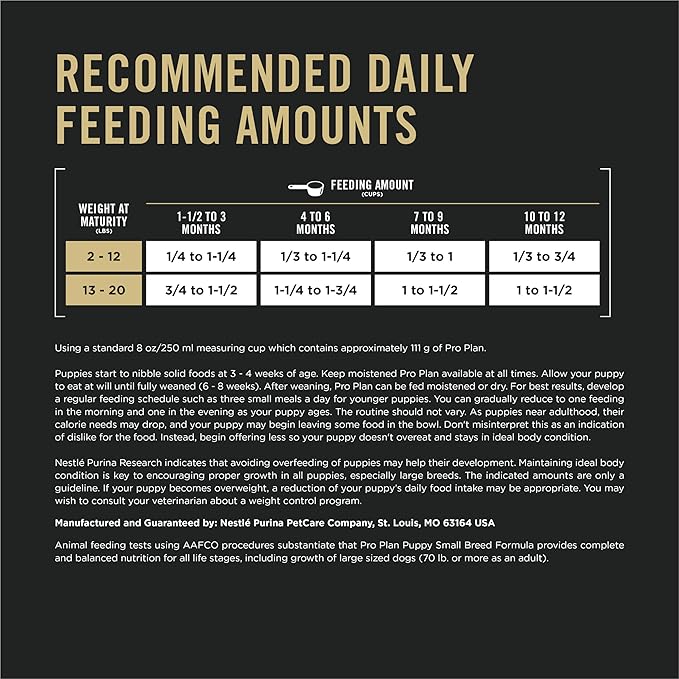 Purina Pro Plan High Protein Small Breed Puppy Food DHA Chicken & Rice Formula - 18 lb. Bag Packaging May Vary