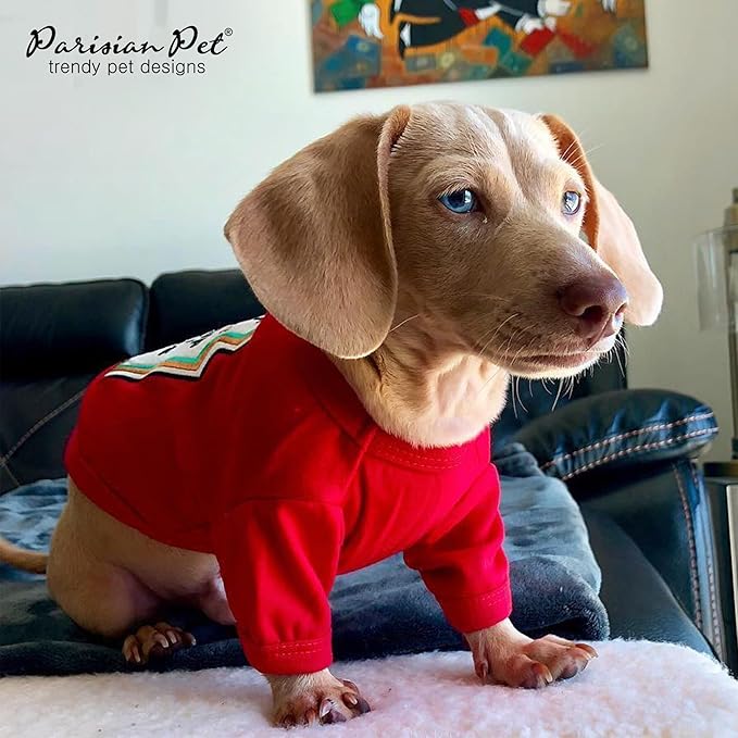 Parisian Pet Ketchup Dog Costume - 100% Cotton Red Dog Clothes for Large Dogs Boys - Lightweight Puppy Outfits - Funny French Bulldog Clothes - Cute Pet Shirt - Stretchy T Shirt for Dogs