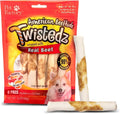 Pet Factory Twistedz American Beefhide 5" Chip Rolls Dog Chew Treats w/ Real Beef Meat Wrap - 8 Count/1 Pack
