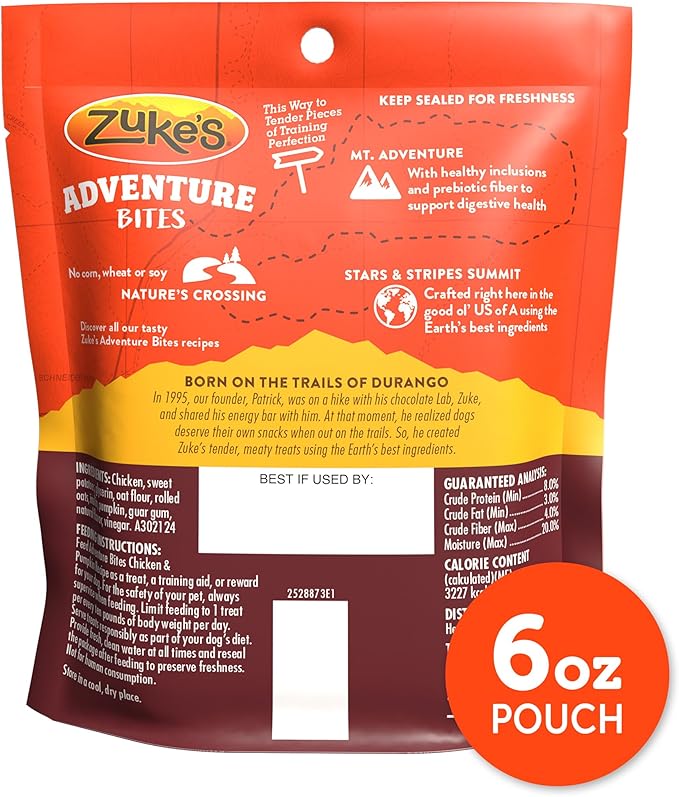 Zuke's Adventure Bites Chicken & Pumpkin Recipe Soft Dog Treats, 6 oz. Pouch