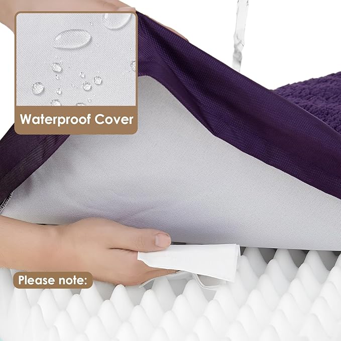 EHEYCIGA Orthopedic Medium Dog Beds for Small Dogs with Removable Washable Cover for Crate, Purple, 30x20