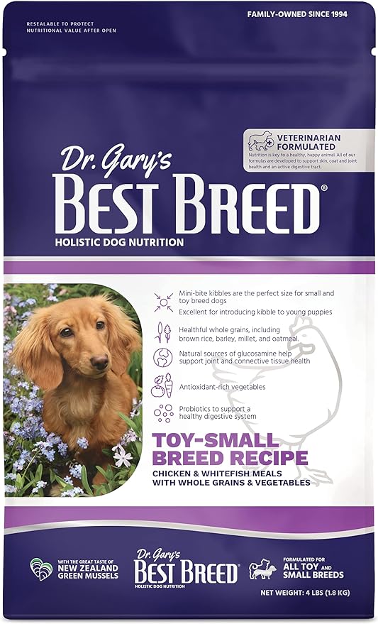 Dr. Gary's Best Breed Small Breed Recipe Made in USA [Natural Dry Dog Food for All Breeds and Sizes] - 4lbs, Dark Brown (7-22301-88151-4)