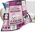 banonaty Bichon Frise Blanket Dog Throw Blanket Cozy Fleece Flannel Plush Bedding Bichon Frise Gifts Stuff for Men Women Boys Teen Girls Kids for Couch Sofa Bed Decor 50"X60"