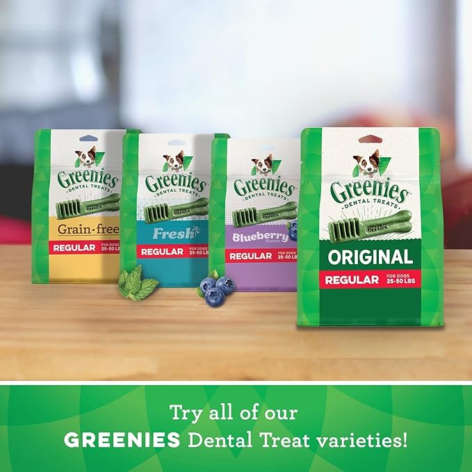 Greenies Veterinarian-Recommended Adult Natural Dental Dog Treats Petite Size, Original Flavor, 18 oz. Pack, 30 Count