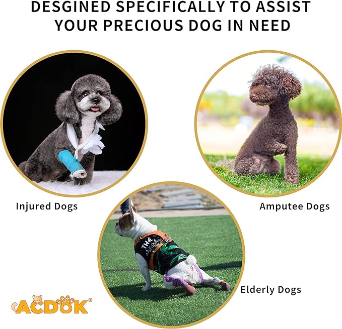Dog Lift Harness Full Body Support & Recovery Sling Pet Lift Vest Adjustable Straps with Handle for Old, Joint Injuries, Arthritis,Disabled Dogs Walk Sturdy and Durable (Yellow, X-Large)