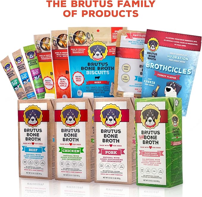 Brutus Brothcicles - All Natural Turkey Flavored - Frozen Dog Superfood Treats for Hydration and Snacking