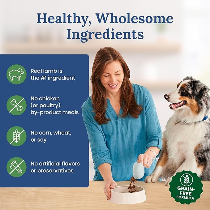 Blue Buffalo Life Protection Formula Natural Grain Free Adult Dry Dog Food, with Lamb and Potatoes, 11 lb. Bag