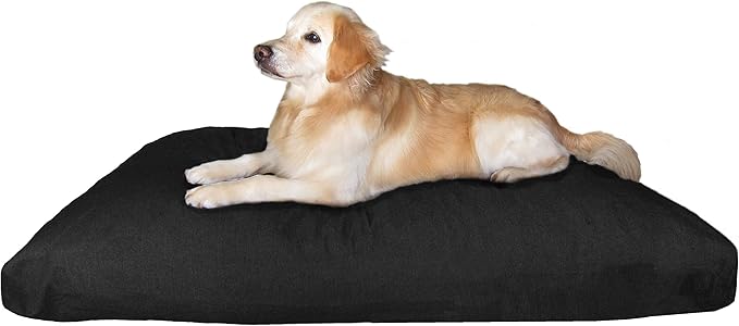 Dogbed4less XXL Orthopedic Extreme Comfort Memory Foam Dog Beds for Large Dog, Internal Waterproof Lining and External Machine Washable Canvas Cover, 55X37 Pillow, Black