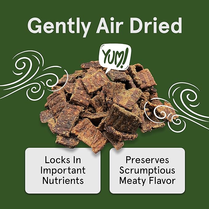 Real Meat Dog Treats - Two 12oz Bag of Bite-Sized Air-Dried Beef Jerky for Dogs - Grain-Free Jerky Treats with 95% Free-Range, Grass Fed Beef - All-Natural High Protein Treats