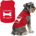Parisian Pet Dog Shirt – 100% Cotton Shirts for Large Dogs – Sleeveless Red Lifeguard Puppy Vest – Lightweight and Breathable Pet Apparel – Pullover Summer Dog Clothes - Stretchy T Shirts for Dogs