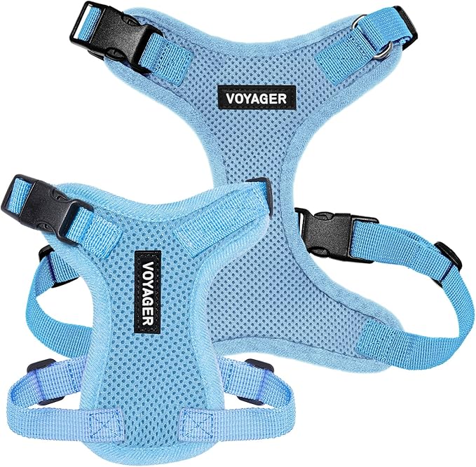 Voyager Step-in Pet Harness - All Weather Mesh, Adjustable Step in Harness for Cats and Dogs by Best Pet Supplies - Baby Blue, XL