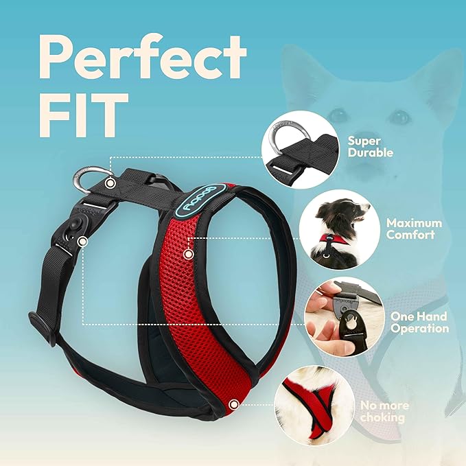 Gooby Comfort X Harness Dual Snap Mesh in Dog Harness - Rose, Large