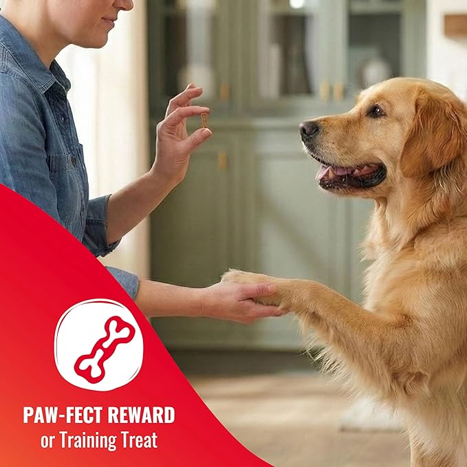 Good ‘n’ Tasty Triple Flavor Wag-A-Toni Bites, Low-Calorie Pasta-Shaped Dog Treats, Made with Real Chicken, Tasty Chicken Liver & Real Peanut Butter, Perfect Reward or Training Treat, 12 oz
