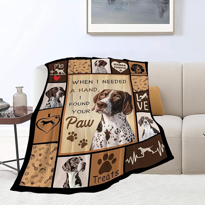 German Shorthaired Pointer Gifts, Dog Throw Blanket, German Shorthaired Pointer Stuff for Women Boys Girls Men Lover Adult Cozy Fleece Flannel Bedding Animal Plush for Couch Sofa Bed 50"X40"