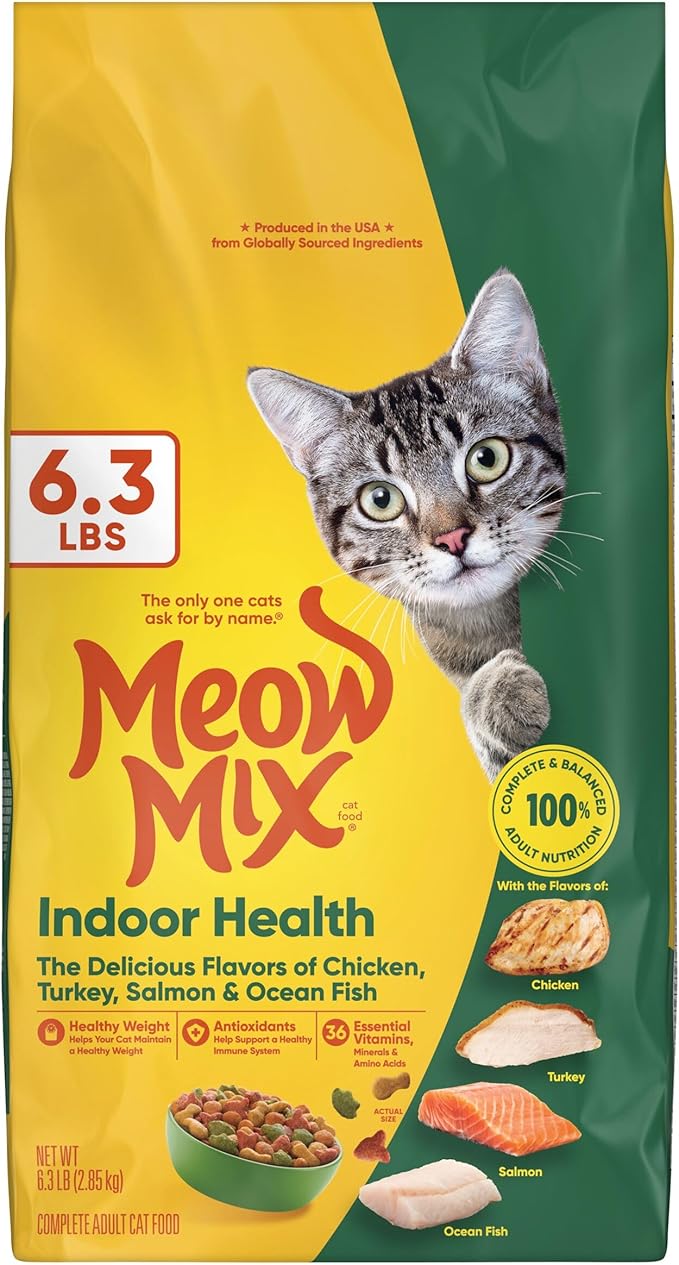 Meow Mix Indoor Health Dry Cat Food, 6.3 Pound Bag