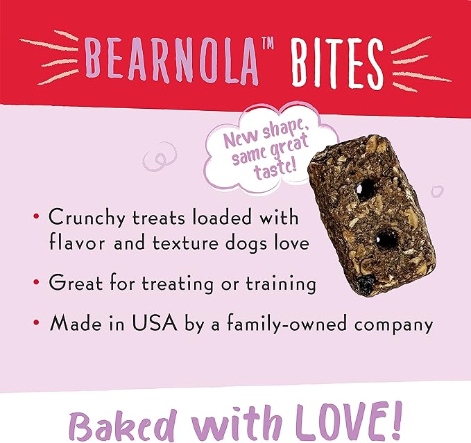 Charlee Bear Bearnola Bites Dog Treats, Blueberry Pie Flavor, 8oz (Pack of 2)