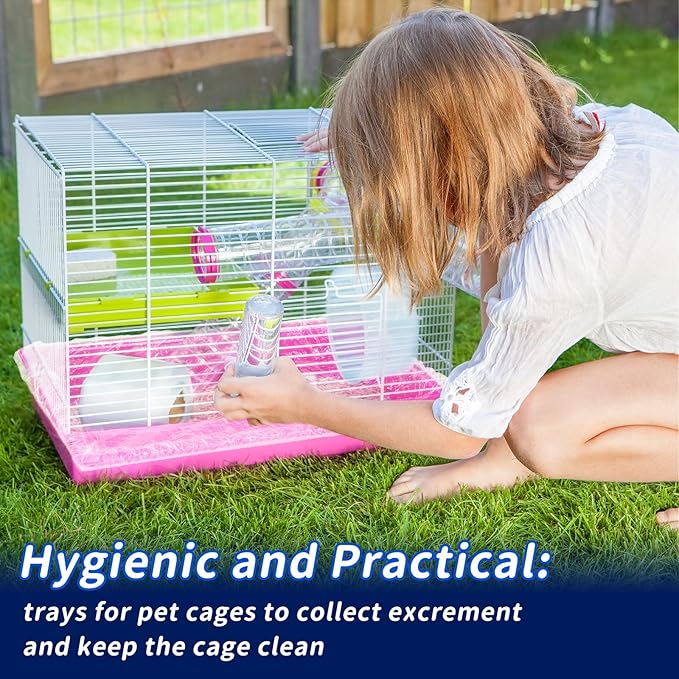 Tondiamo 150 Pieces Disposable Rabbit Cage Liner Plastic Bunny Cage Liner Bag Clear Guinea Pig Cage Liner Leak Proof Plastic Cage Liners for Hedgehog Hamster Small Animals Litter Pan