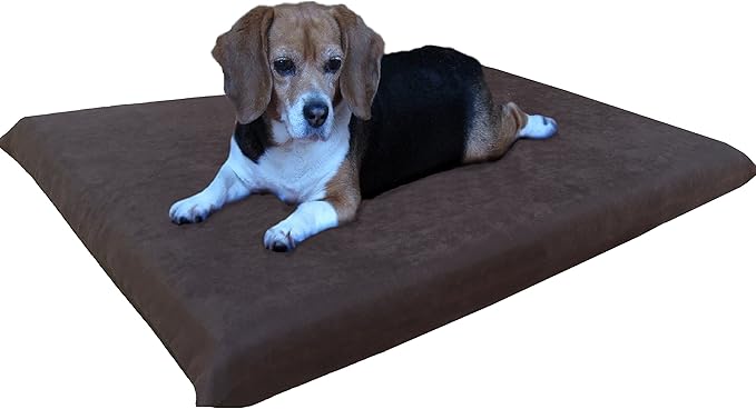 Dogbed4less 2 Pack Gel Cooling Memory Foam Dog Bed for Small Medium Pet with Waterproof Internal Cover, Microsuede Espresso 34X27X3 Inches